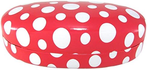 Evolution Eyes Hard Clamshell Sunglass and Eyeglass Polka Dot Case, Fits All Frames, Shiny Pink
