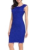 Acevog Women's Elegant Floral Lace Sleeveless 3/4 Sleeve Party Bodycon Dress