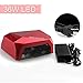 Y&S Pro 36W Nail Dryer LED Lamp Light for UV LED Gel Polish, No Harm Quick Dry Manicure/Pedicure Machine, Color Classic Red