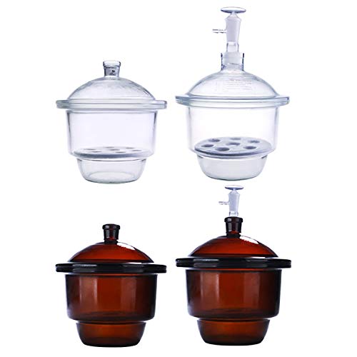 KimLab 180mm / 7" Glass Vacuum Desiccator Jar, Lab Dessicator Dryer