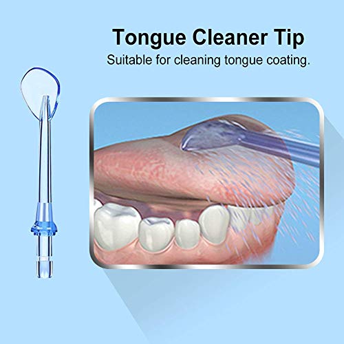 Replacement Professional 5 Dental Water Jet Nozzle Accessories, 2 Jet Tips, 1 Orthodotic Tip, 1 Orthodotic Tip, 1 Periodonatal Tip, 1 Tongue Cleaner Tip for Duomishu Water Flossers
