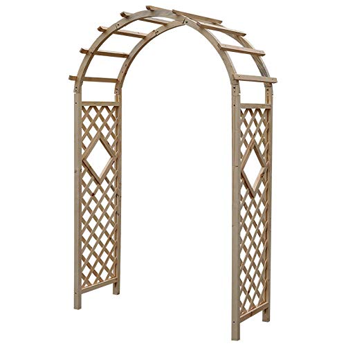 YYQ SHOP Gartenbogen 120x215cm 140x215cm Pergola Rosenbogen aus Holz für Kletterpflanzen Gartendeko Rasen,Rankhilfe… – Bild 4