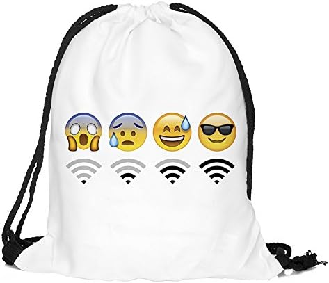Fanamskl Emoji Gym Backpack, Emoji Drawstring Bags, 3D Printing Backpack, Casual &amp; Soft for Adult Kids (Emoji #4)