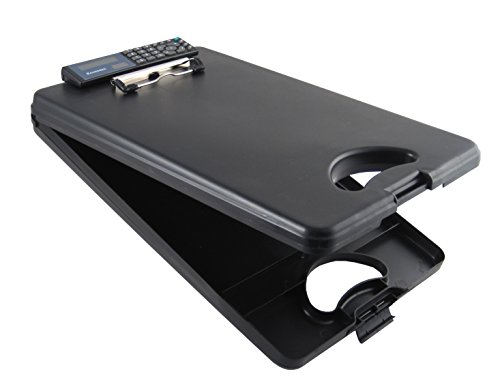 Saunders Black DeskMate II Plastic Storage Clipboard with Calculator - Letter Size - 00534