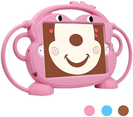 iPad 2017/2018/Air/Air2/Pro 9.7 inch Case for Kids, Dwopar Shockproof Silicone Case w/Handles for Carrying or Hanging, Standing w/Bracket for iPad Pro 9.7 5th 6th Generation Tablet - Pink