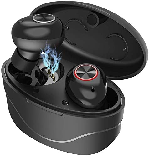 KOVEBBLE Bluetooth 5.0 True Wireless Earbuds with Charging Case, 3D Stereo Sound ACC In-ear Earphones, Support Siri Wake-Up Function, CVC 8.0 Noise Cancelling Headphones