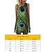 RARITYUS Women's Fashion Sleeveless Floral Print Round Neck Summer Loose Dresses Peacock Feather Pattern