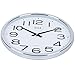 HITO Silent Wall Clock Non Ticking Large Oversized Excellent Accurate Sweep Movement Glass Cover, Modern Decorative for Kitchen, Living Room, Bathroom, Bedroom, Office, Classroom (16 inches, Chrome)