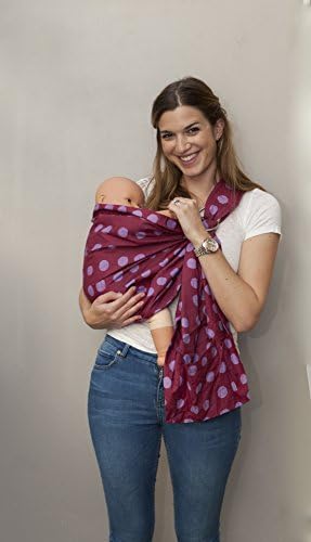 ethically sourced handmade baby ring sling (pink polka dot)