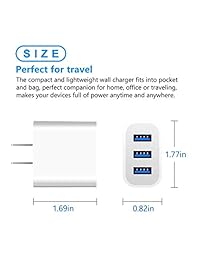 Cargador para iPhone, 2 unidades con doble puerto USB certificado por UL con enchufe plegable, adaptador de viaje rápido con 2 cables de carga para iPhone de 35.8 in y 5.9 ft, compatible con iPhone XS Max XR X 8 7 +, iPad iPod