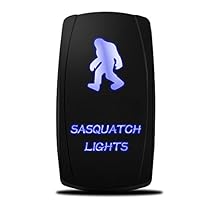 MicTuning ACSSB Laser On-Off Rocker Switch with Jumper Wire, 5 Pin, 20 Amp, 12V, LED Lights, Sasquatch Light, Blue