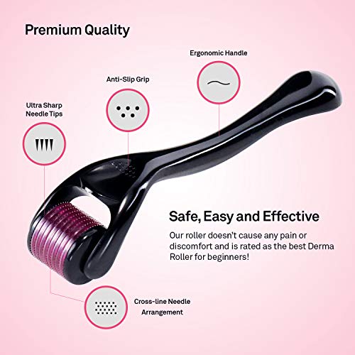 Derma Roller - 540 Micro Needles, 0.25mm Titanium Facial Massage Tool for Revitalizing and Rejuvenating Your Skin