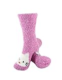 Super Soft Warm Microfiber Fuzzy Animal Socks - 05 Pink Hello Kitty - 3 Pairs - Value Pack