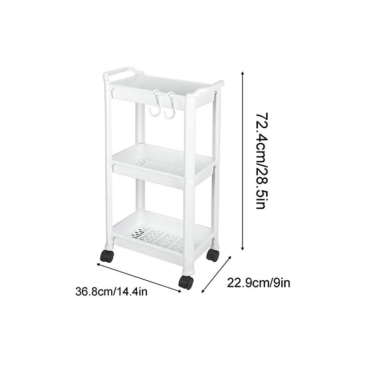 Carro de Cocina de 3 Niveles, Carro de Almacenamiento de Plastico