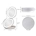 LED Lighted Travel Makeup Magnifying Mirror, 1X/5X Double Sided Compact Folding LED Lighted Mirrors,Lightweight and Portable for E-Z use, Pocket Vanity/Cosmetic Mirror (White)
