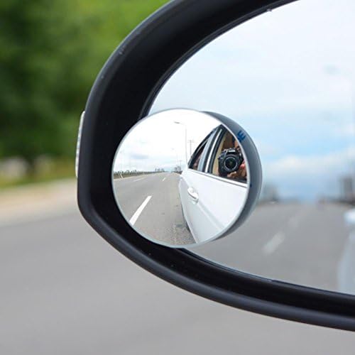 Sheiy Blind Spot Mirror,Round HD Glass Convex Rear View Mirror - Support for All Universal Vehicles,Pack of 2 , White