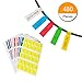 Hraindrop 16 Sheets Self-Adhesive Cable Label - A4 Size Waterproof Tear Resistant Durable Labels - Handwritten or Works with Laser Printer (480 Labels,8 Assorted Colors)