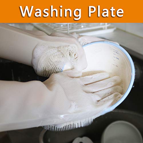 image for Magic Saksak Silicone Dishwashing Gloves (1 Pair: Left + Right), Reusa