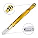 Adevena 5mm-15mm Metal Handle Pencil Style Oil Feed Tungsten Carbide Tip Glass Cutter Cutting Tools, Mosaic/Tiles/Stained Glass Cutting Tool(Gold)