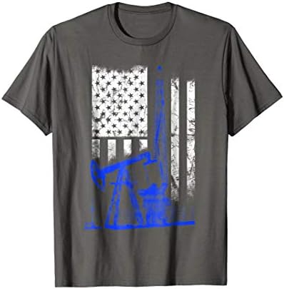 Oilfield shirt- Oilfield flag us blue