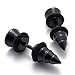 KONOV 2pcs Stainless Steel Mens Stud Screw Earrings, 1 Pair, Color Black, Diameter 7mm