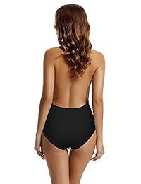 Zeraca, traje de baño de una pieza, con cintura alta, clavado profundo, para dama