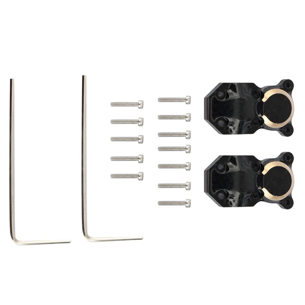 CENPEK 2Pcs Brass Diff Cover Front and Rear for AXIAL SCX24 AXI90081 Upgrades 1/24 RC Crawler Car