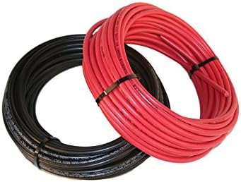 Black and Red #10 Solar Cable 50' Each PLUS 10 FREE SOLAR CABLE CLIPS FROM Nine Fasteners model DCS-1307