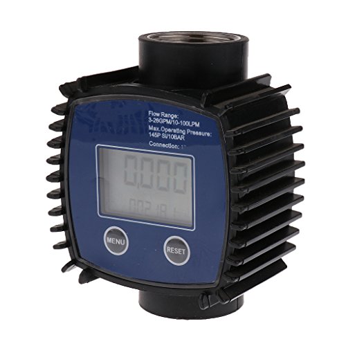 MagiDeal Turbine Fuel Diesel Gasoline Kerosene Oil Oval Gear Digital Flow Meter 1''
