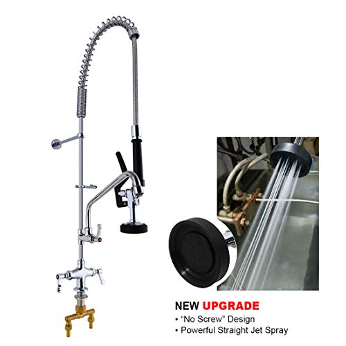 MS Deck Mount Single Hole Double Handle Pull out Spray Commercial Pre Rinse Faucet With Pot Filling Add On Spout (MS-5801BDP) - Thumbnail 2