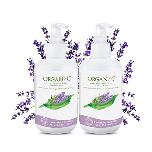 Organyc Organic Intimate Wash with Lavender Essential Oils & Flower Extracts, Gentle Cleansing Feminine Wash for Women with Sensitive Skin, Soothing pH Balance Feminine Wash, 8.5 fl oz, Pack of 2