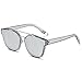 SOJOS Fashion Square Oversized Sunglasses for Women Mirrored Lens SJ2038 with Silver Rim/Silver Mirrored Lens