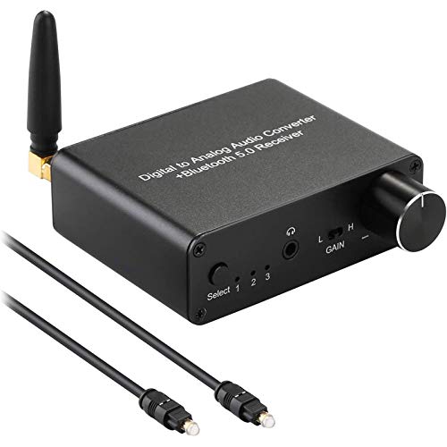 Photo 1 of 192kHz Digital to Analog Converter Bluetooth 5.0 Receiver DAC with 16-300? Headphone Amplifier Optical/Coaxial to RCA 3.5mm Audio Output with Volume Control for TV Phone Tablet
