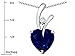Heart Shape 8mm Created Sapphire Pendant in .925 Sterling Silver