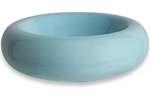 KTLECL 6.1 Inch Cat Bowls, 7 oz Ceramic Cat Food Bowl, Whisker Fatigue Relief Cat Bowl, Anti-Vomiting, Protect Spine, Perfect for Indoor Cats（Blue）