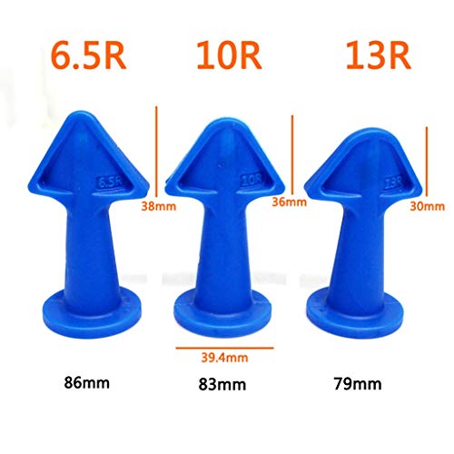 Caulk Nozzle Applicator, 3Pcs Silicone Caulking Tools Sealant Nozzle,Caulking Epoxy Piston Nozzle Accessories, Silicone Sealant Finishing Tool Grout Scraper for Tile or Brick Joints (Blue)