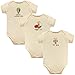 Touched by Nature Unisex Baby Organic Cotton Bodysuits, Mushroom 3-Pack, 9-12 Months