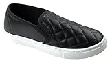 Anna Women's Slick Ligh Weight Comfort Slip On Quilted Fashion Sneakers