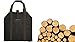 Firewood Log Carrier, Waxed Canvas With Hook-and-Loop Fastener Strap Handle For Heavy Duty Use (Large Size)
