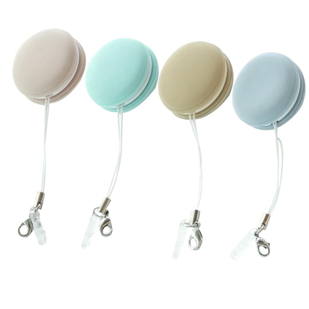 Toyvian Macaron Mobile Phone Screen Cleaner, 4 Pack Macaron Shape Cell Phone Computer Glasses Cleaner Cloth Mobile Phone Screen Lens Wipes Glasses with Portable Keychain