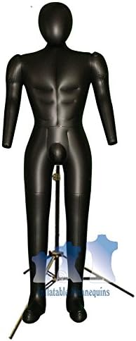 Inflatable Male, Full-Size with head &amp; arms, with MS12 Stand, Black
