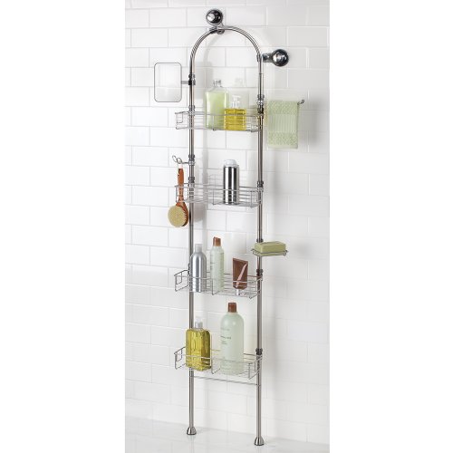 InterDesign Forma Bathroom Floor Standing Shower Caddy Station for