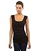PattyBoutik Women Scoop Neck Ruched Tank Top (Black Medium)