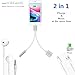 iphone 7 / 7 plus / 8 / X adapter, (Support iOS 10.3, 11)Cone 2 in 1 Lightning Adapter and Charger, Lightning to 3.5mm Aux Headphone Jack Audio Gender Adapter for iphone X, 8, 8 plus, 7(Silver)
