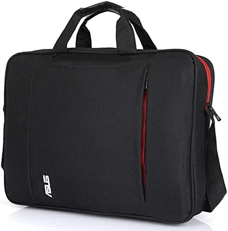 15.6" Portable Laptop Case Black Brief Shoulder Bag Nylon Fabric Internal Sponge Protection Business Casual Crossbody Bag