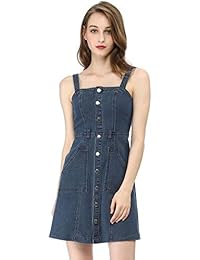 Allegra K - Vestido de mezclilla para mujer con tirantes ajustables