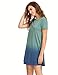 ROMWE Women's Tunic Swing T-Shirt Dress Short Sleeve Tie Dye Ombre Dress Multicolor XX-Large