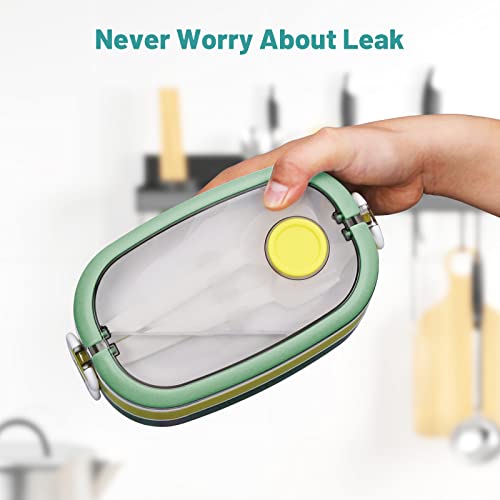 DANIA & DEAN Bento Box Lunch Box for Adult/Kids, 2 Stackable Portable