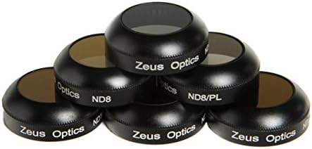 Zeus Optics DJI Mavic Pro Platinum Drone Camera Filter Set 6 Pack ND4PL, ND8PL,ND16PL,ND8,ND16,ND32