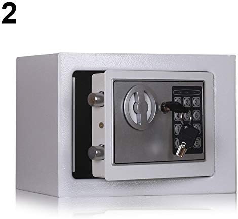 Milnnare Mini Electronic Safe Security Box Case Jewelry Cash Storage Password Strongbox - Silver Grey